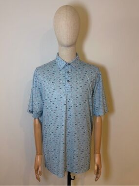 Straight Down Cabo Del Sol Golf Polo L Blue Surf Size L